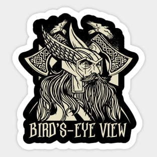 Odin, Huginn & Muninn - Viking Bird's-Eye View Sticker